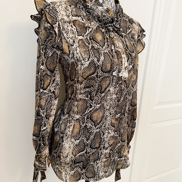 ZARA Snake Print Blouse, Size M - Picture 3 of 6